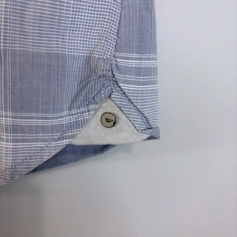 7 Diamonds Mens Grey White Plaid Preppy Button Down Shirt‎ Size M Summer Vibes